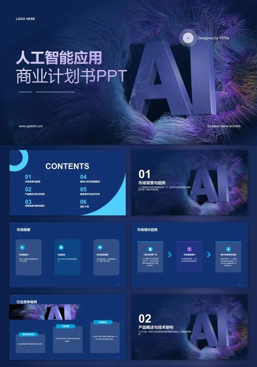 ai人工智能應(yīng)用商業(yè)計(jì)劃書(shū)ppt模板預(yù)覽圖